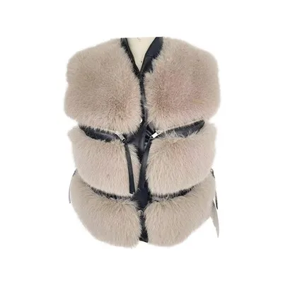 Luksusowa sztuczna kamizelka z lisa
