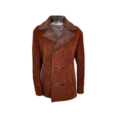 Męska marynarka ze sztucznej skóry owczej Doulbe Breast